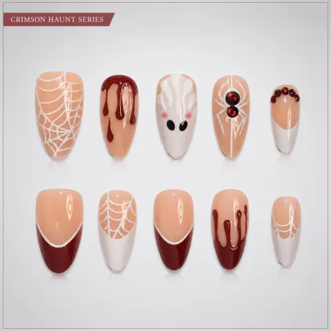 欧美爆款定制系列 ABS 穿戴甲 NY-JQ140 / Press-On Nails NY-JQ140；细节图 4 · Detail View 4
