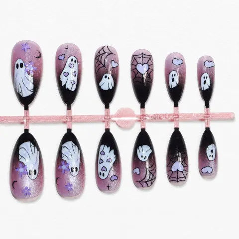 欧美爆款定制系列 ABS 穿戴甲 NY-JQ137 / Press-On Nails NY-JQ137；细节图 4 · Detail View 4