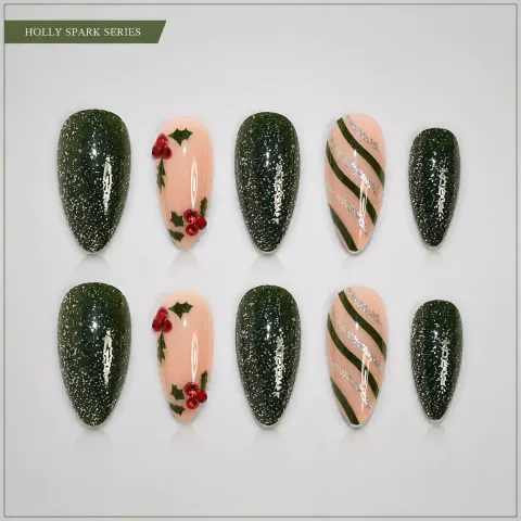 欧美爆款定制系列 ABS 穿戴甲 NY-JQ136 / Press-On Nails NY-JQ136；细节图 3 · Detail View 3